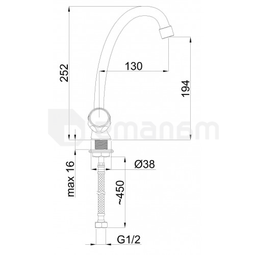 სამზარეულოს შემრევი ონკანი Rubineta Globo R-8