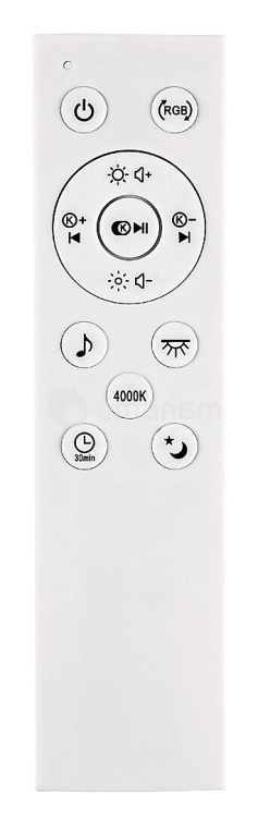 ჭერის სანათი Rabalux Nikolaus 24W 3000 6500K Ø395 H90მმ შავი თეთრი 71030