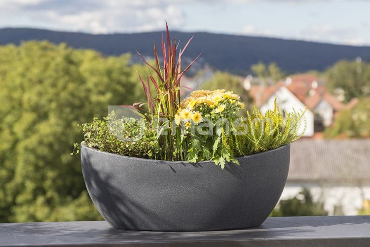 ქოთანი პლასტმასის, ეზოს Scheurich 253/58 WA.GLOBE JARD. SCHWARZ GRANIT