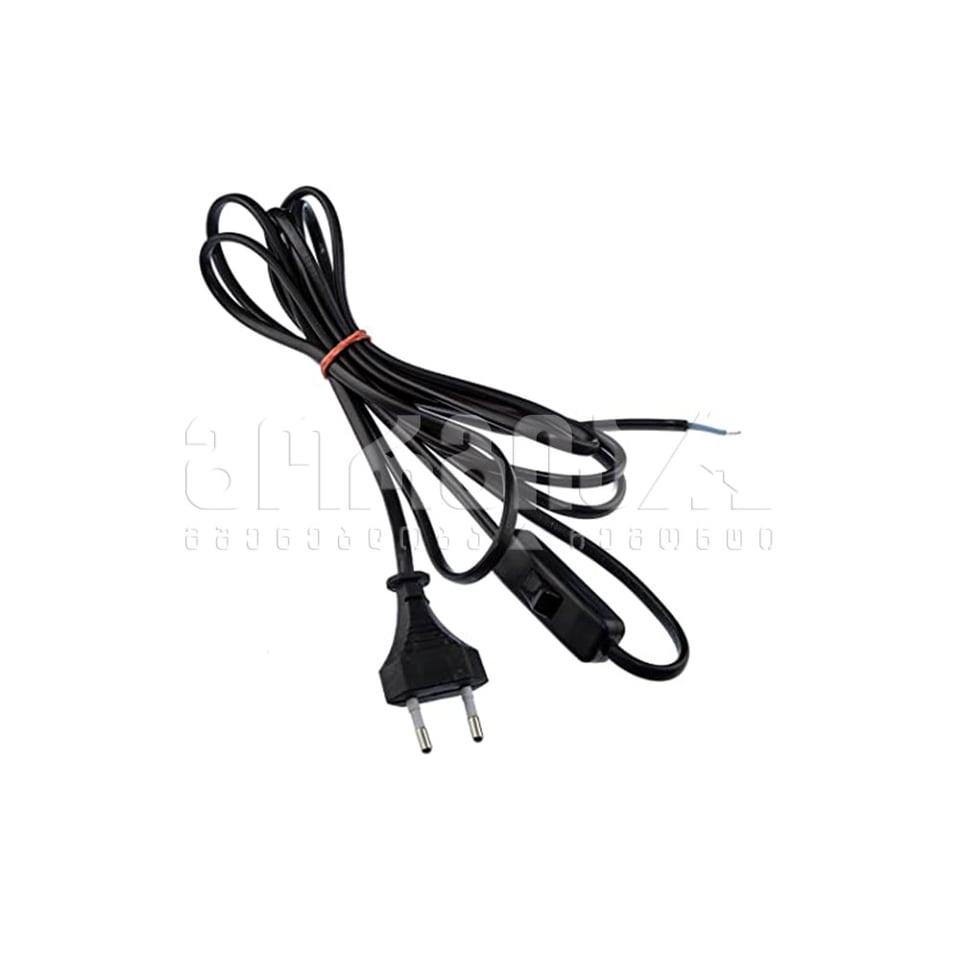 სანათის კაბელი ჩამრთველით 3მ, შავი, 522142 - Tek-is