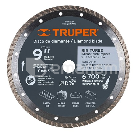 ალმასის დისკი Truper Turbo DID-290 230 მმ