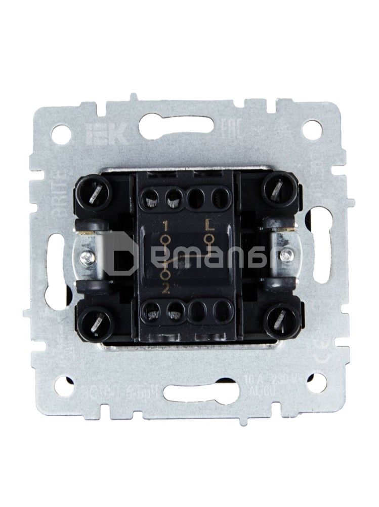 ჩამრთველი რევერსი IEK BRITE 1 10A VC10-1-6-BrB შავი