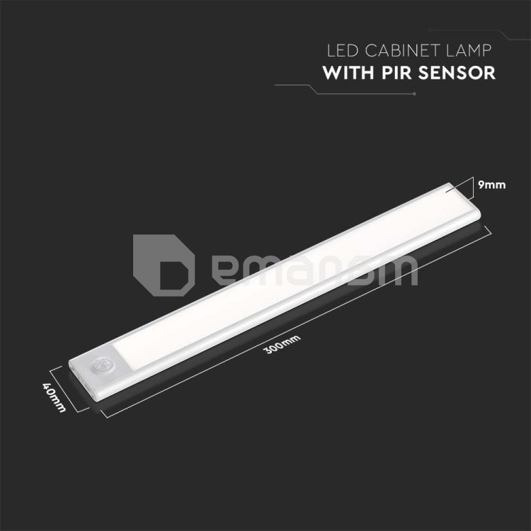 კაბინეტის განათება LED V-TAC LED 1.5W 4000K ვერცხლის ფერი IP20 2958