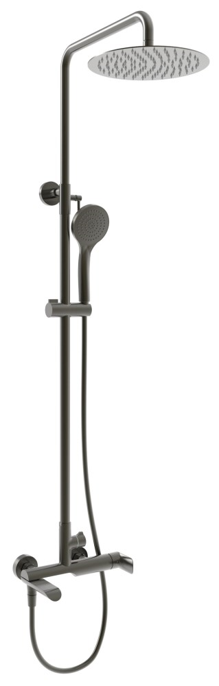 საშხაპე სისტემა შემრევით Rubineta OLO+ULTRA-10 SW Graphite DV3/4