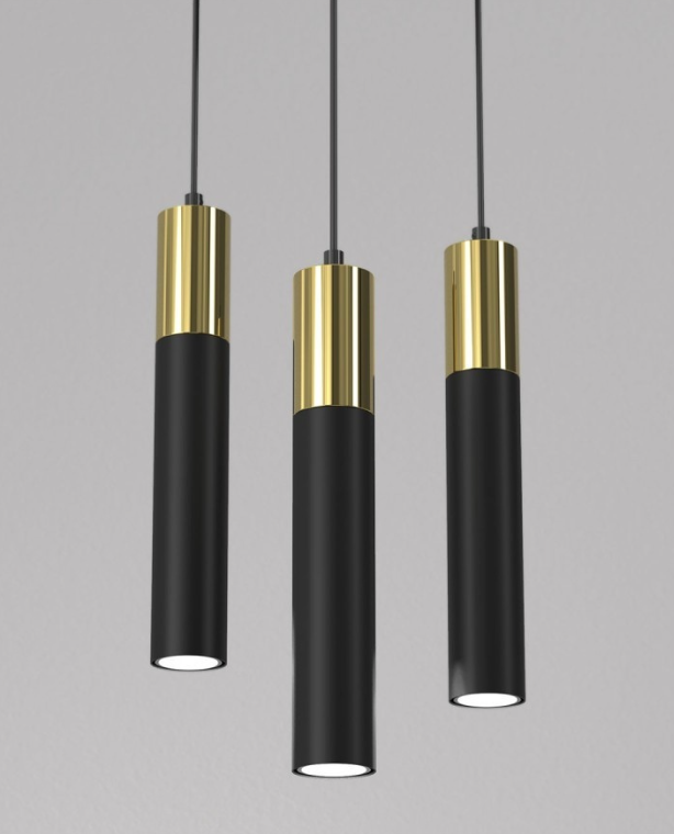 საკიდი Luminex 4146 Cassa 3 GU10 8W შავი ოქროსფერი