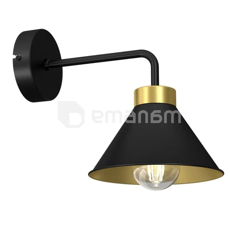 ბრა LUMINEX Demet 1 E27 15W შავი ოქროსფერი 624