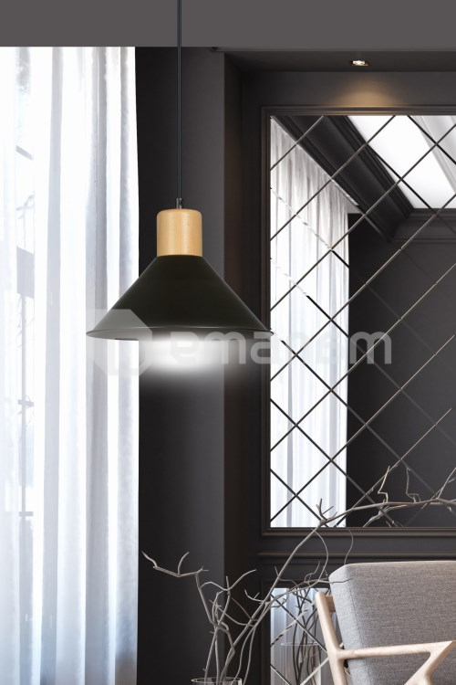 საკიდი EMIBIG Rowen 1 E27 1x MAX 60W შავი