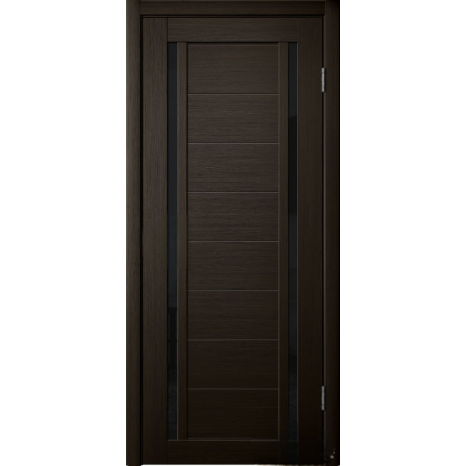 კარის ბლოკი Flydoors PVC LA STELLA 203 მუხა moko შუშა შავი 36×800×2150 მმ