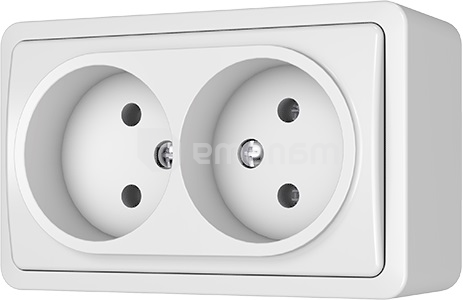 როზეტი Vilma RP16-020 ww 2 განყოფილებიანი თეთრი