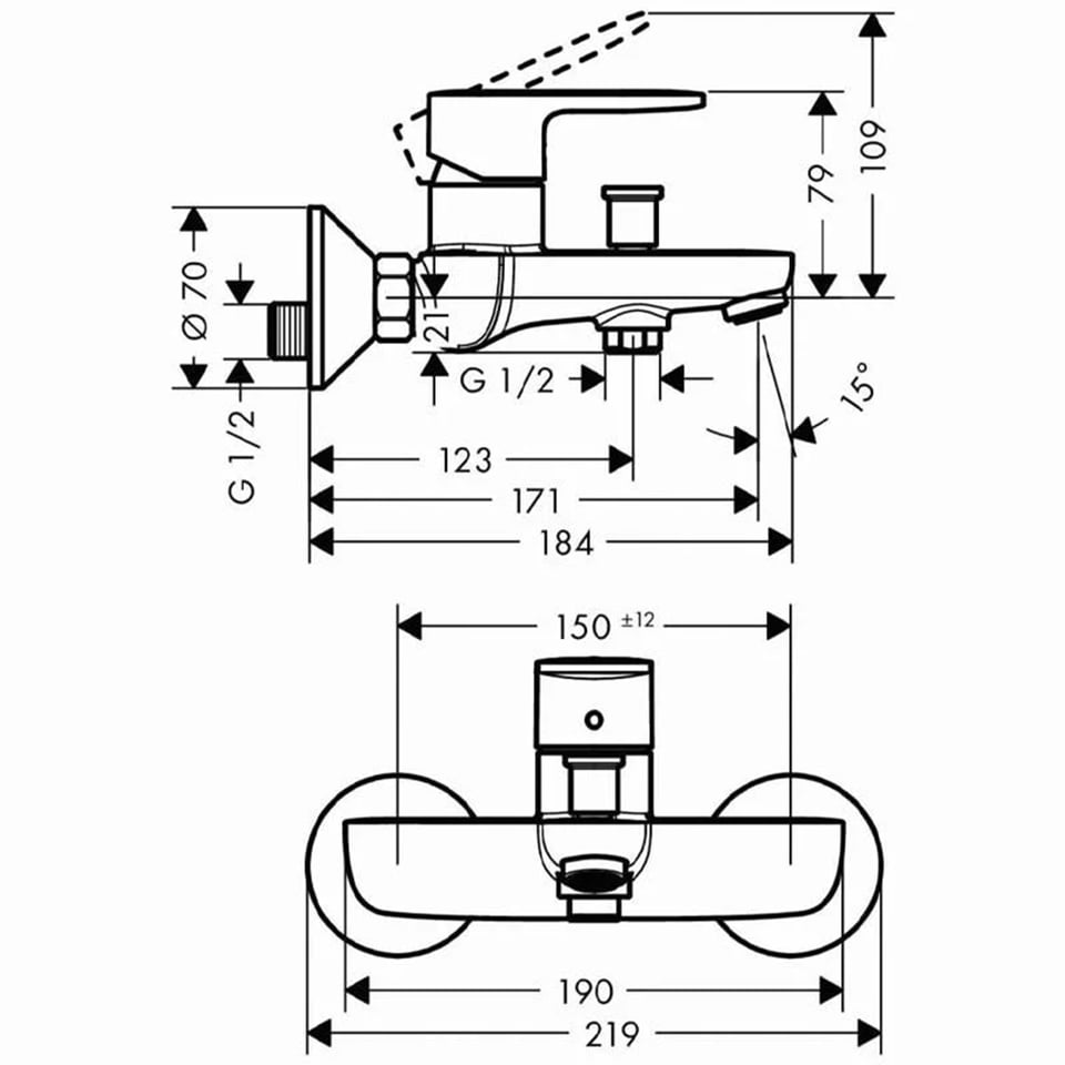 აბაზანის შემრევი Hansgrohe 71440670