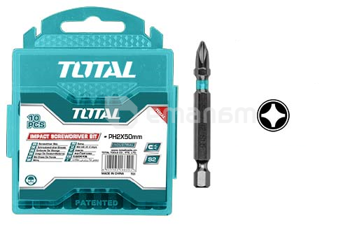 სახრახნისის ბიტები Total TACIM16PH223 PH2х50 მმ. 10 ც.