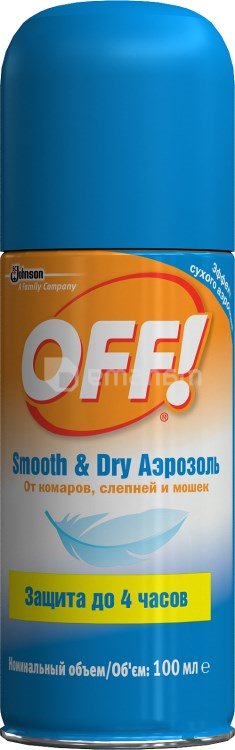 კოღოების საწინააღმდეგო სპრეი OFF! "Smooth & Dry" 100 მლ