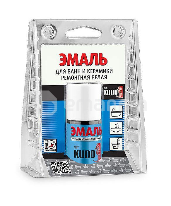 ემალი აბაზანისთვის ფუნჯით Kudo KU-7K1301 15 მლ თეთრი