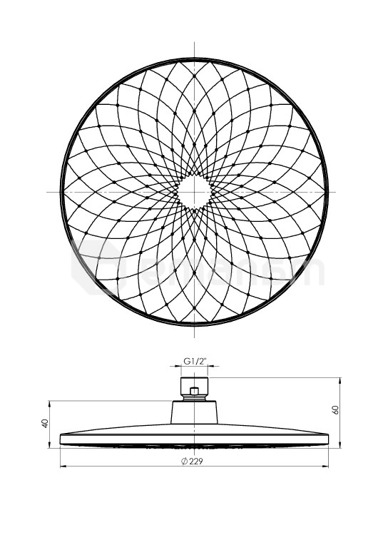 საშხაპე ყურმილი Rubineta Mosaic (BK) (B)
