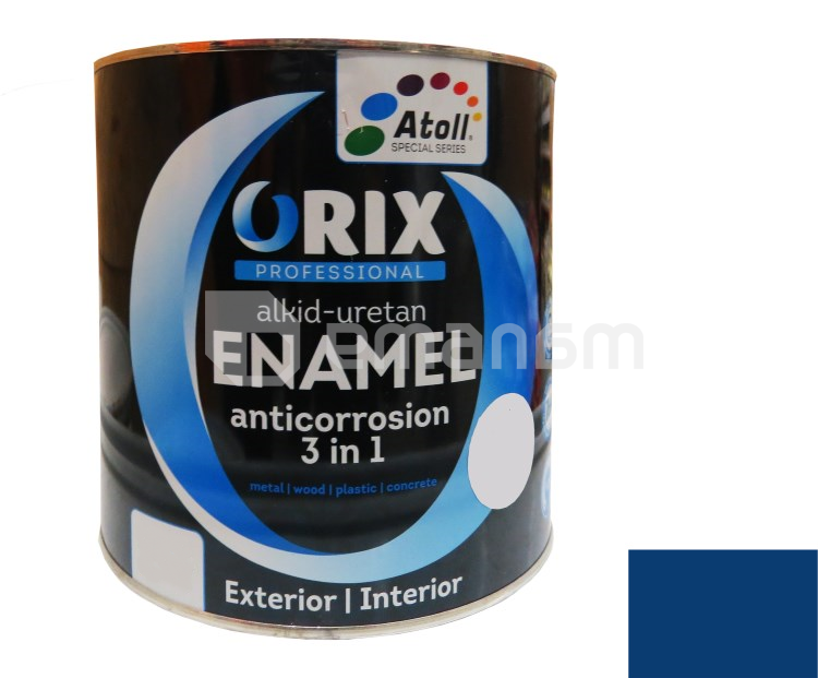 ემალი ანტიკოროზიული Atoll Orix Color 3 in 1, 0.7 ლ ლურჯი RAL 5010