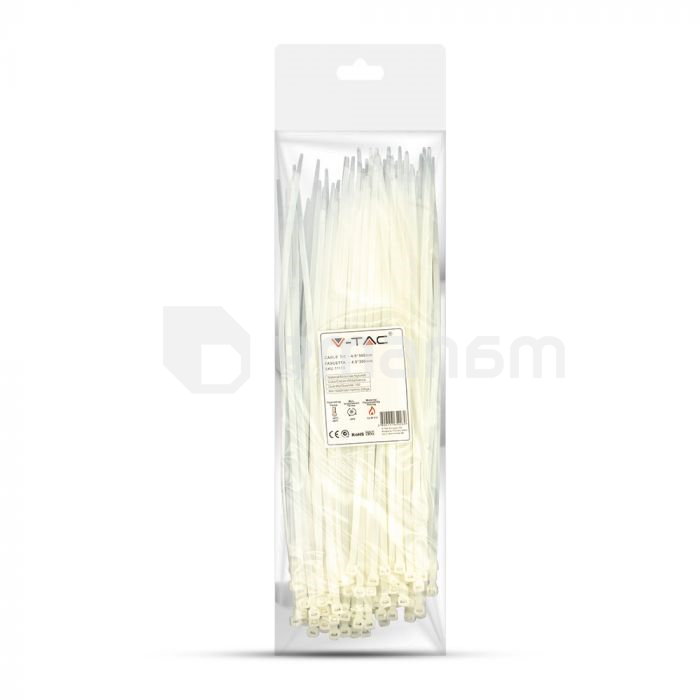 სადენის შესაკრავი V-TAC 4.5 300მმ 100ც  თეთრი 11173