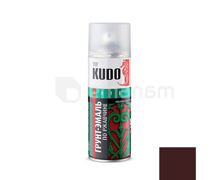 გრუნტი-ემალი ჟანგიანი ზედაპირისთვის KUDO KU-318017 ყავისფერი 520მლ