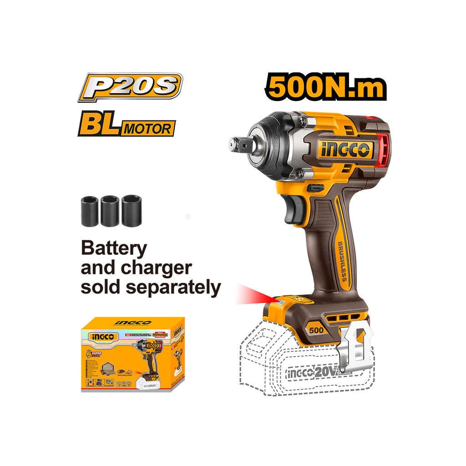 ელექტრო ქანჩის მოსახსნელი 20V Li-Ion Proline (CIWLI20501) INGCO