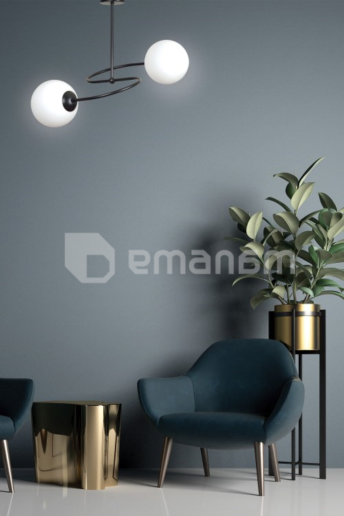 ჭაღი EMIBIG SELBI 2 E14 2x MAX 40W შავი