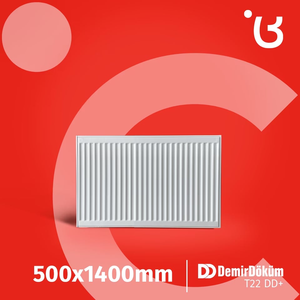 ფოლადის პანელური რადიატორი 500X1400 T22  25 DD +