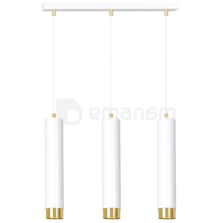 საკიდი EMIBIG Kibo 3 GU10 3x MAX 30W თეთრი ოქროსფერი