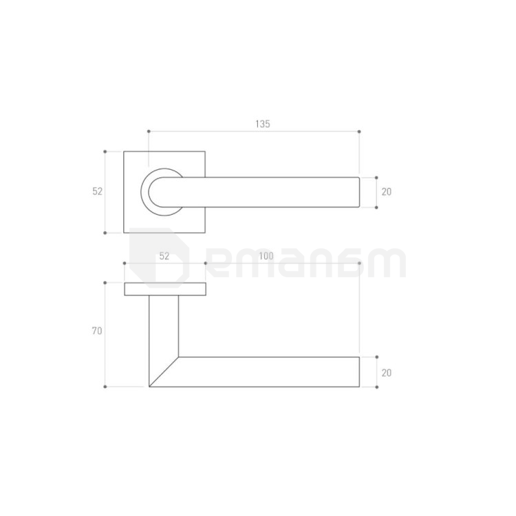 სახელური როზეტზე Metal-Bud NOVA NOVKCZ ზესადებით ცილინდრის SSKYMC