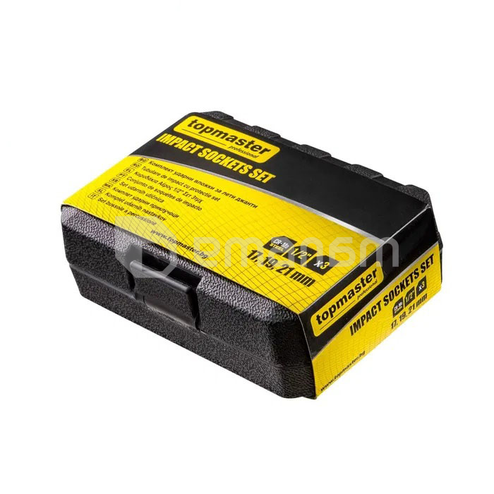 დარტყმითი თავაკების ნაკრები Topmaster 338804 1/2" 17/19/21 მმ 3 ც