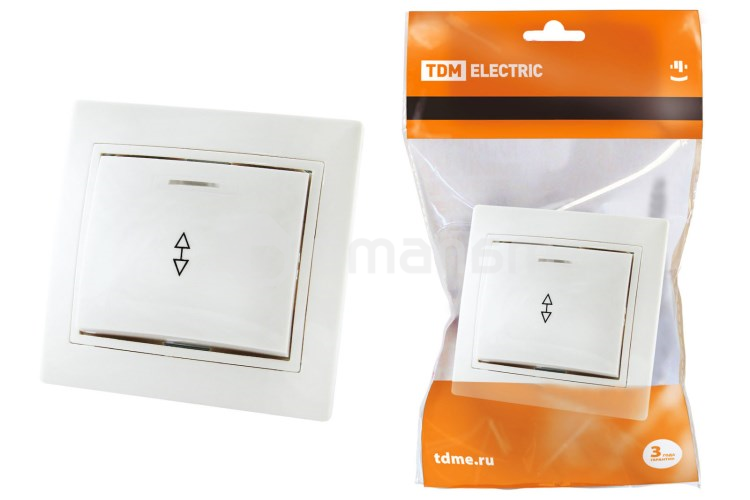 ჩამრთველი TDM 1 ნათებით თეთრი Taymir