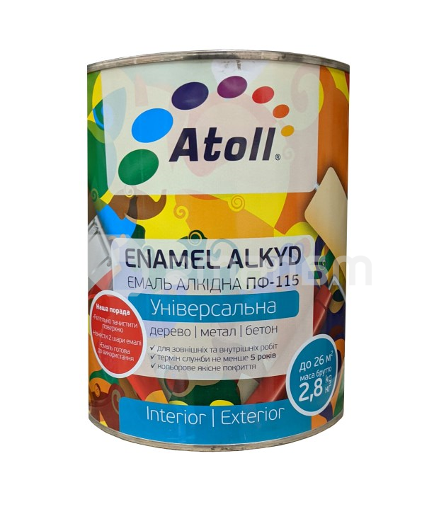 ემალი Atoll PF 115 Enamel alkyd მწვანე პრიალა 2,8 კგ