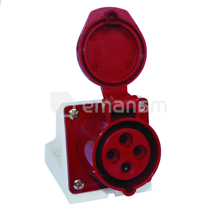 როზეტი EKF 114 3Р+РЕ 16А 380V IP44 წითელი