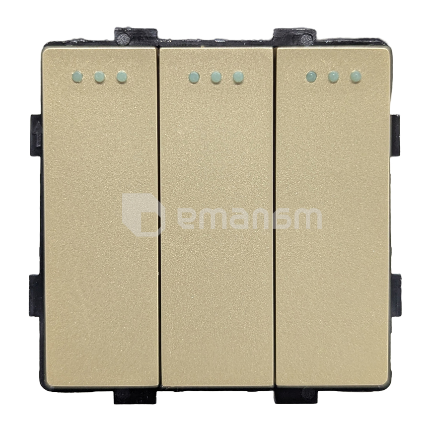ჩამრთველი Socket Style 3 მექანიკური სამიანი 3G-2W ოქროსფერი