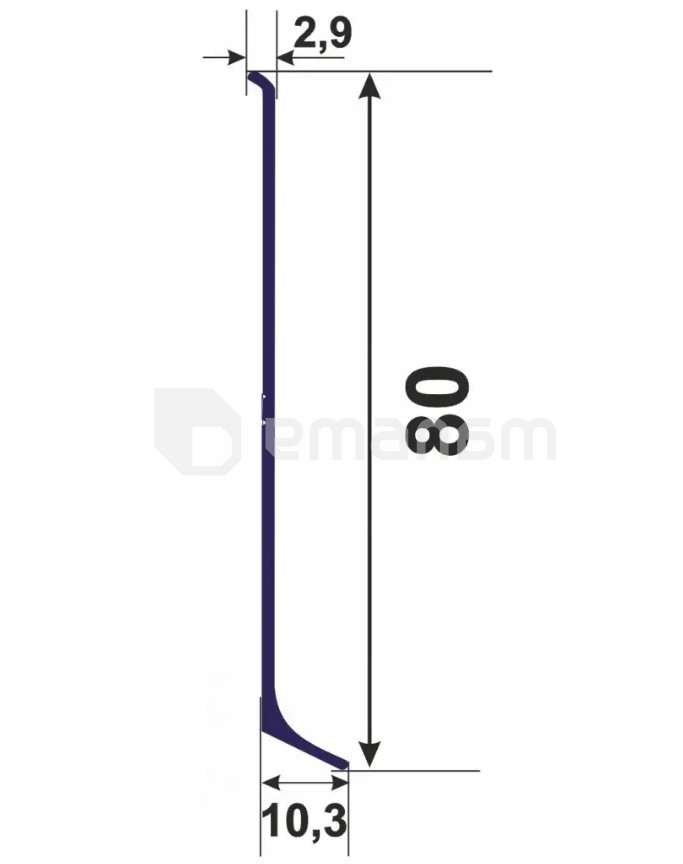 კუთხე შიდა პლინტუსის Profil Center Best Deal 3/80 თეთრი