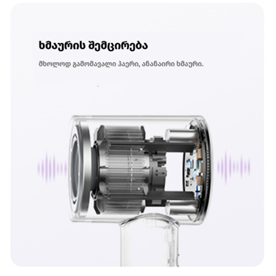 თმის საშრობი ALLX AXH-015P, 1600W, High Speed Hair Dryer, Negative Ionic, Turbo, Purple