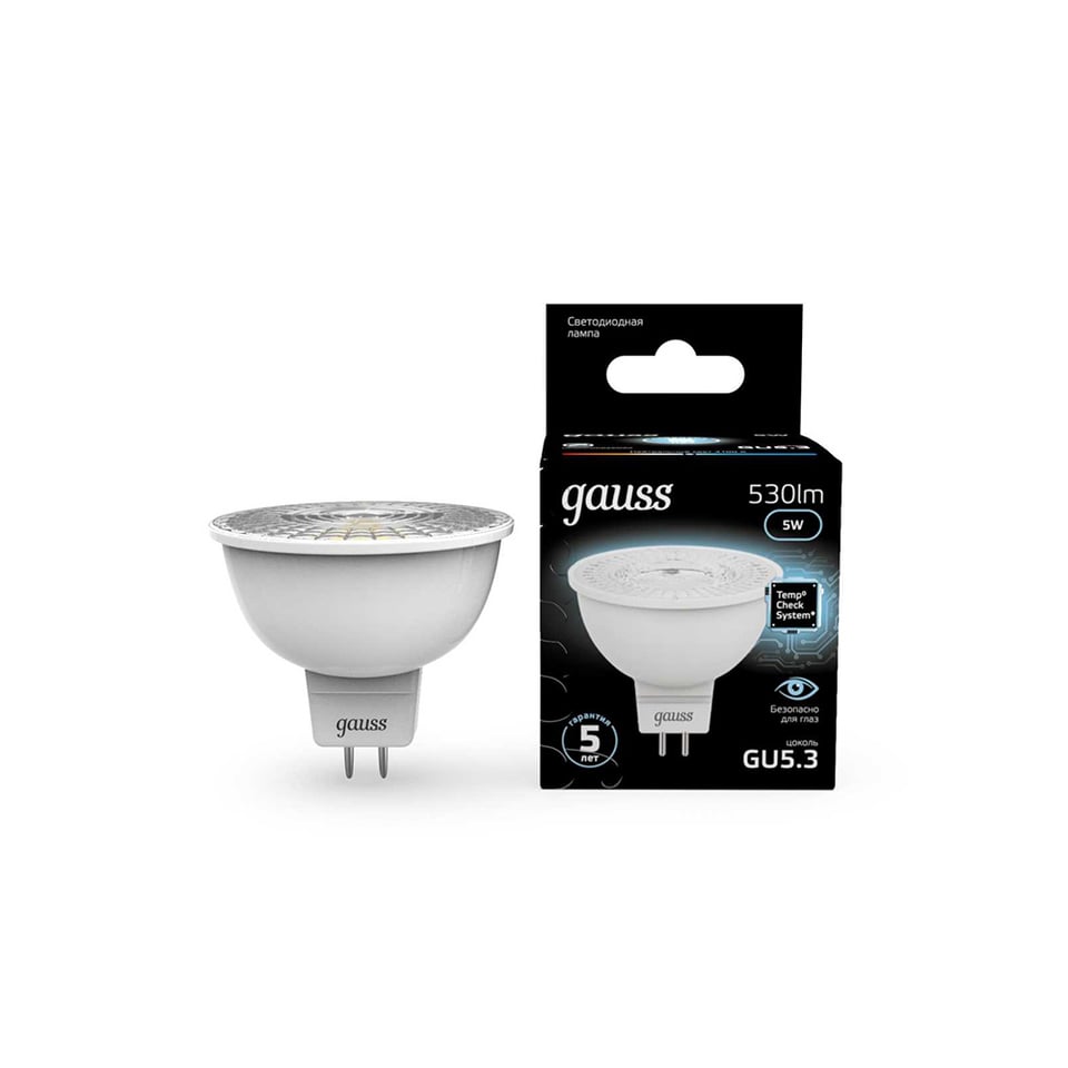 ლედ ნათურა MR16 GU5.3 5W 4100K gauss - 101505205