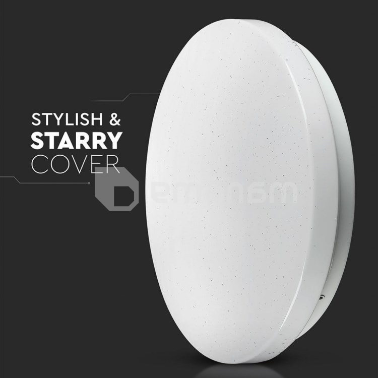 ჭერის განათება LED V-TAC 36W 3000 6400K CCT CHANGING 3IN1 450მმ   STARY COVER მრგვალი 217608