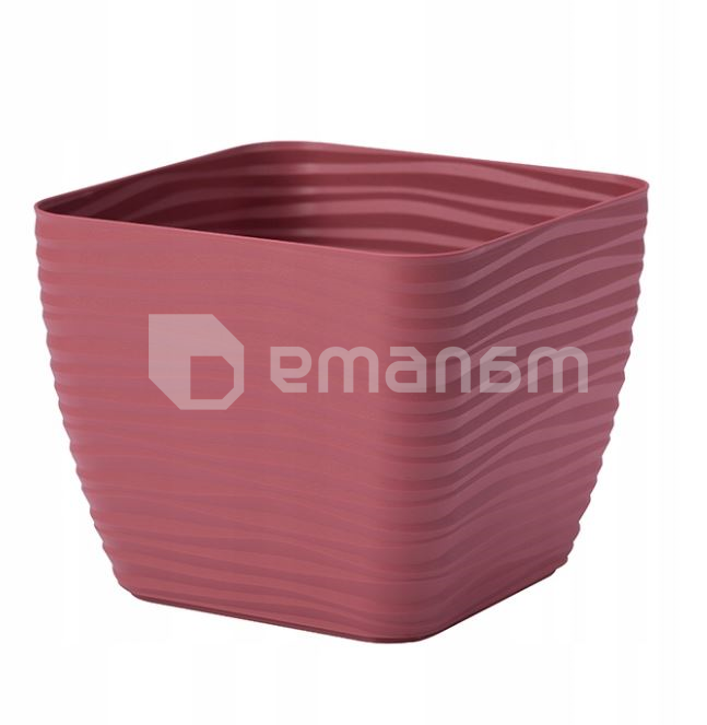 პლასტმასის ქოთანი დასადგამით FORM PLASTIC Sahara petit square 3610-057 Ø13 მარსალა/წითელი