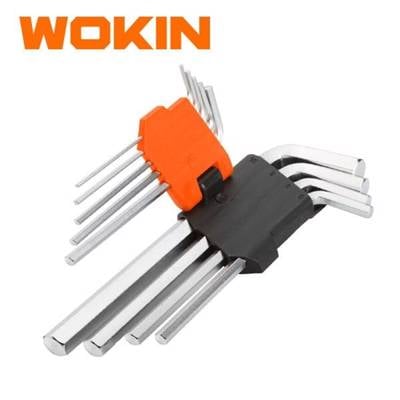 ექვსკუთხა სახრახნისის ნაკრები Wokin 207209, 9Pcs, Long Arm Hex Key Set, Silver
