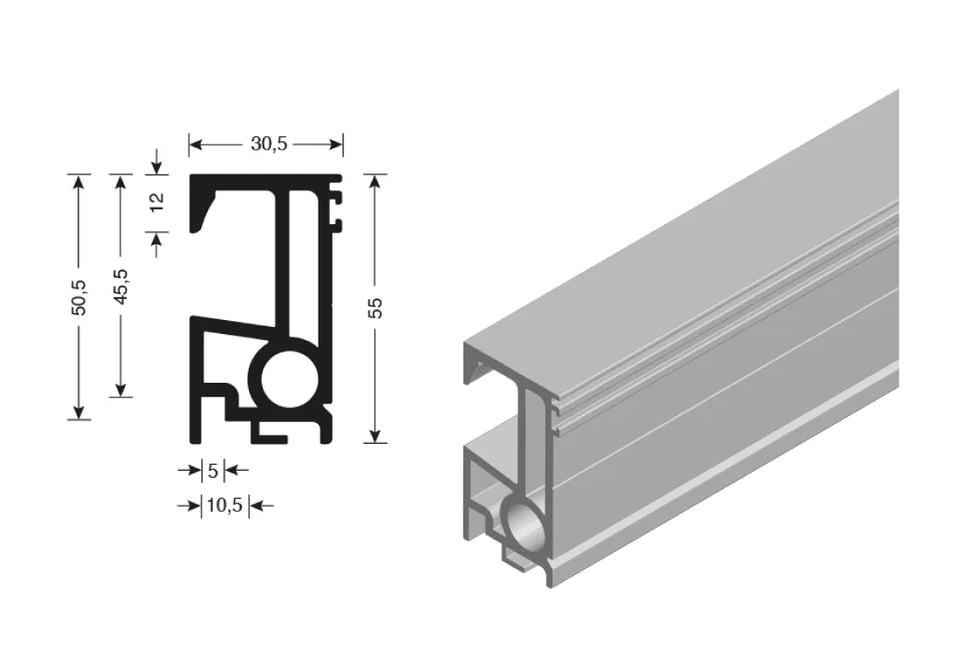იმქნ1051 - პროფილი სახელური პს19.5 610სმ. ჩინეტო პრ197703031ა-01 ყავისფერი