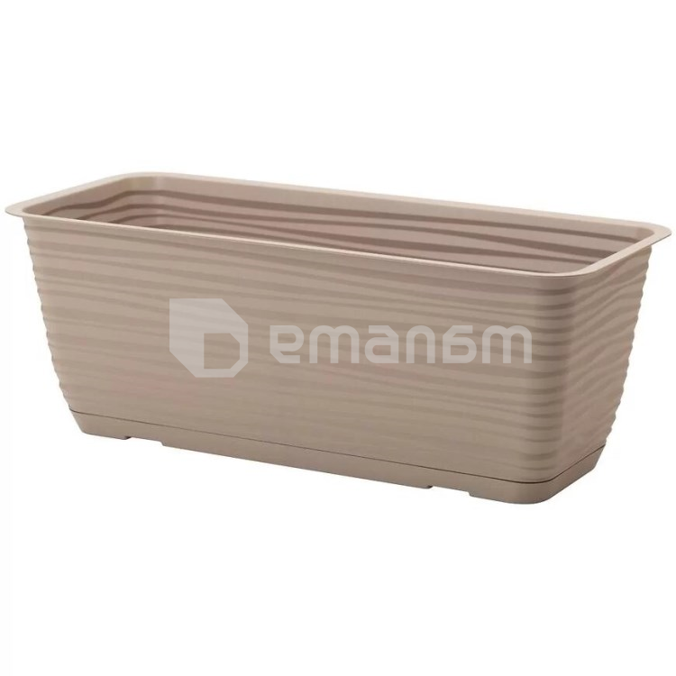 ქოთანი ყვავილის Form-Plastic Sahara box with saucer 40 taupe