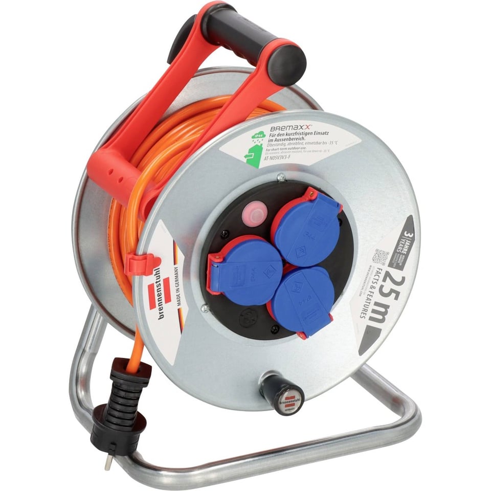 კოჭა Brennenstuhl 3х25მ 3х1.5მმ² ნარინჯისფერი IP44 Garant