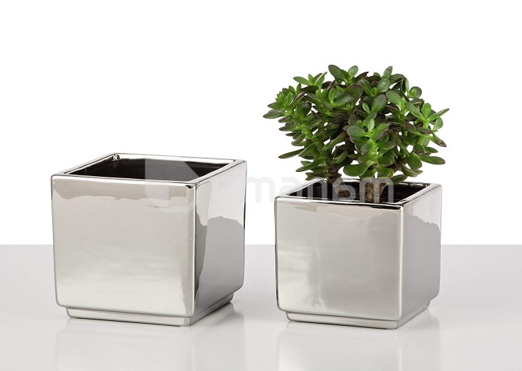 ქოთანი კერამიკული ყვავილის Scheurich 994/13 COVER-POT 6T.MIRROR SILVER