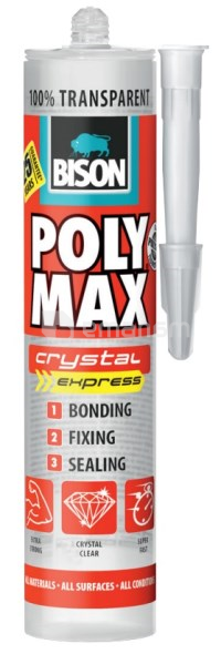 წებო ჰერმეტიკი Bison Poly Max Crystal Express 300 გ გამჭვირვალე