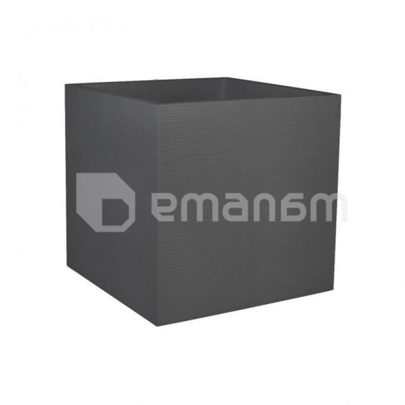 ქოთანი პლასტმასის EDA Plastiques POT CARRE GRAPHIT 49,5x49,5x49,5სმ 57ლ