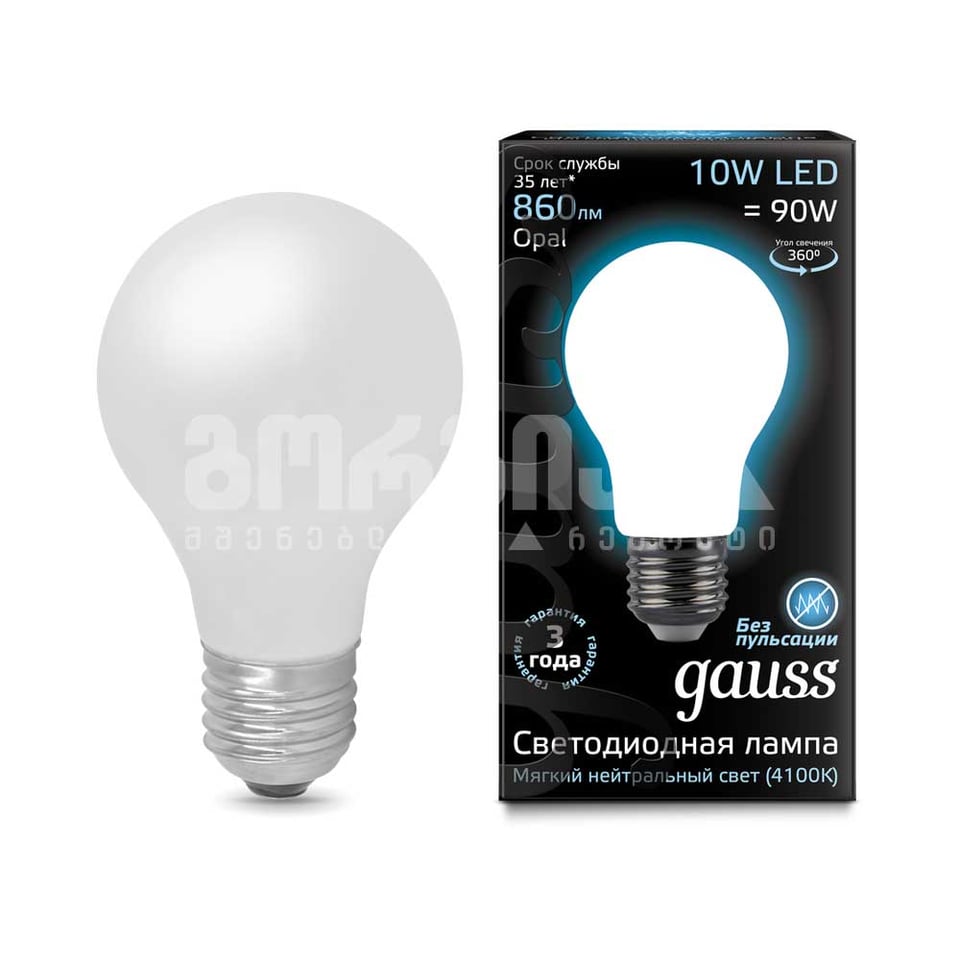 ლედ ნათურა 102202210 Filament 10W E27 4100К - Gauss