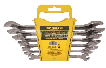 ნაკრები ქანჩის გასაღებების Topmaster 235115 6-17 მმ 6 ც