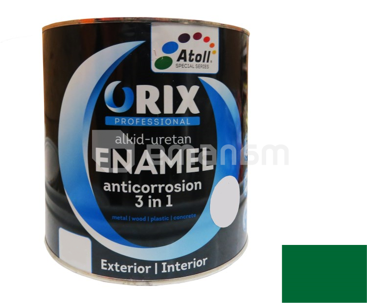 ემალი ანტიკოროზიული Atoll Orix Color 3 in 1, 0.7 ლ მწვანე RAL 6029