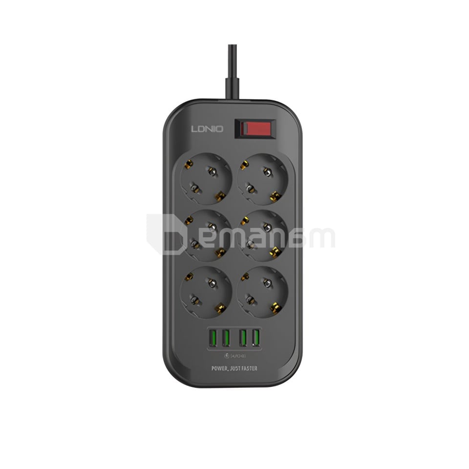 დამაგრძელებელი LDNIO SE6403 6 2მ 4 USB-А დამცავი