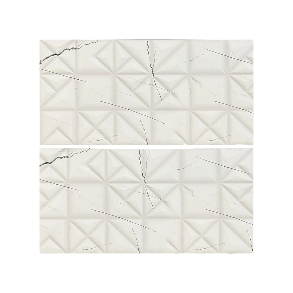 კერამოგრანიტი Vizhen white decor 29.45x59.45