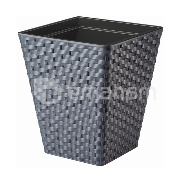 პლასტმასის ქოთანი ყვავილებისთვის FORM PLASTIC Rattana square 3860-014 Ø30 ანტრაციტი