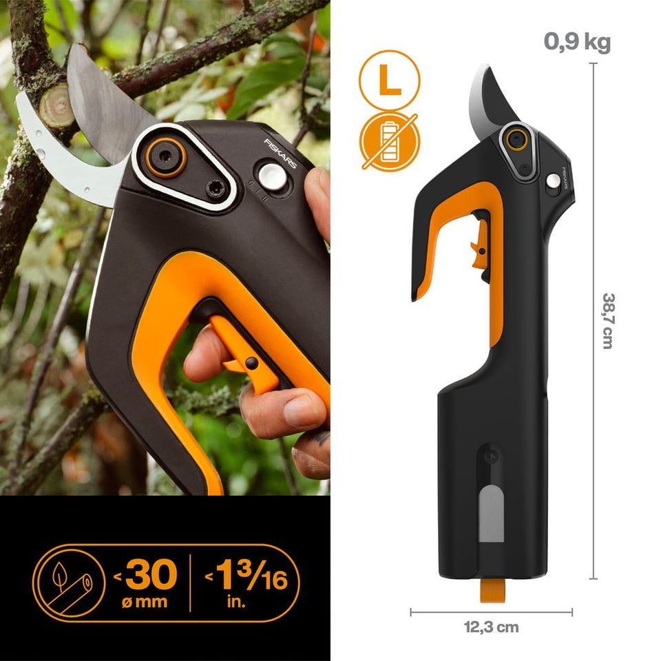 აკუმულატორული სეკატორი Fiskars ePruner L Bypass 1082298 12V